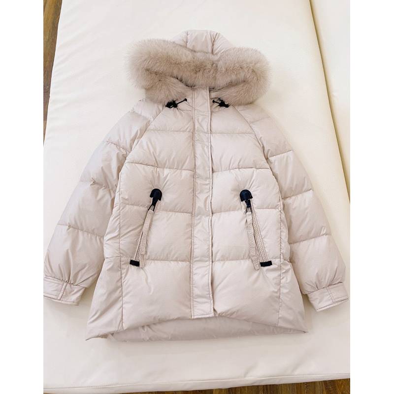 2023 Winter new big hair thickened, hooded loose and loose meat down jacket female yuan