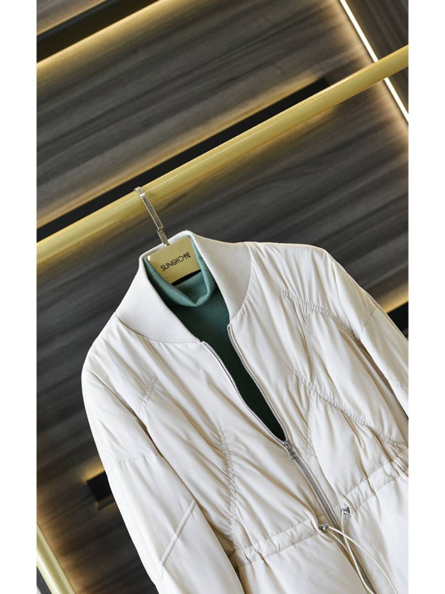 Street nylon polyester conventional stand -up collar light thin down jacket