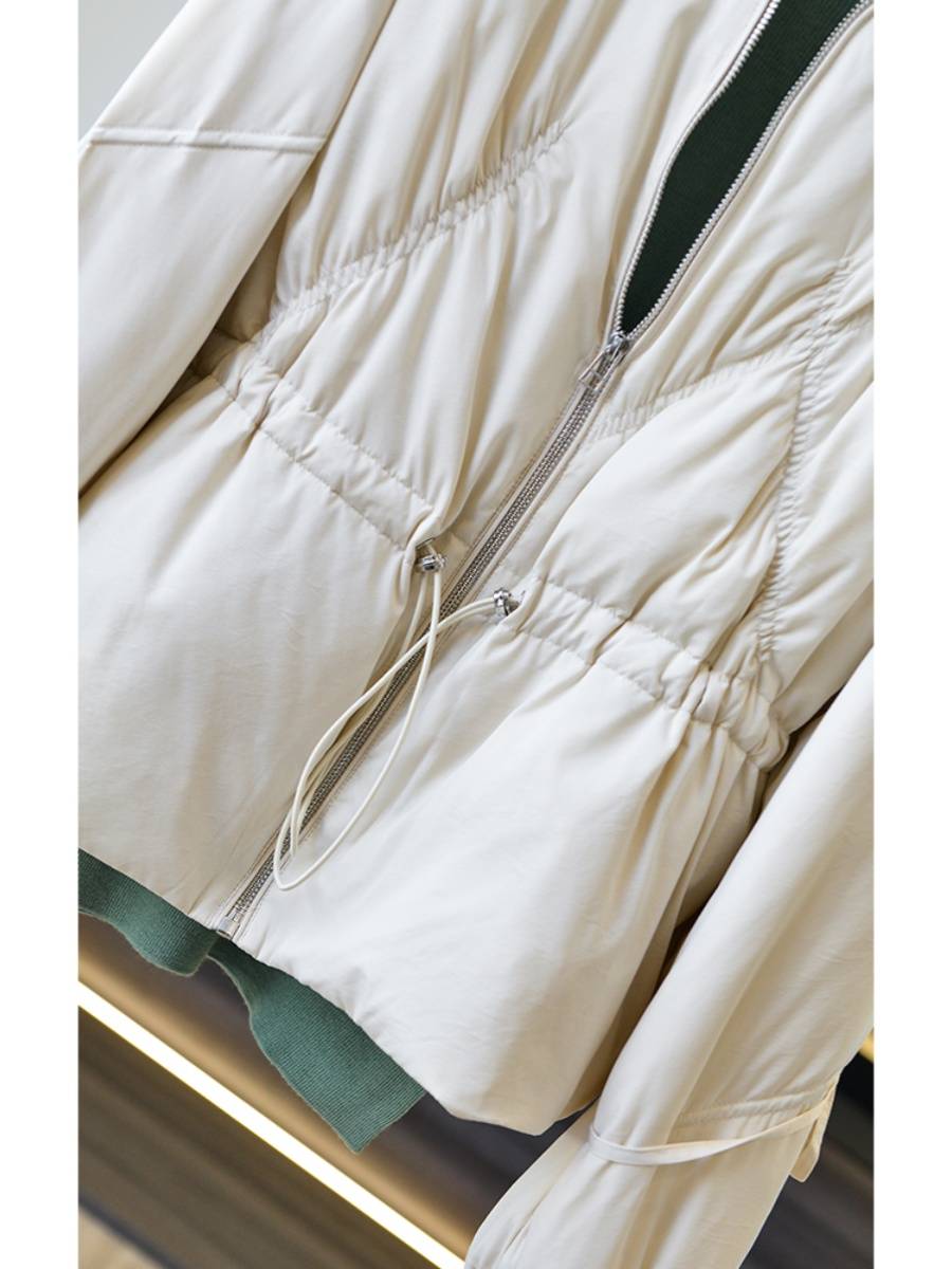 Street nylon polyester conventional stand -up collar light thin down jacket