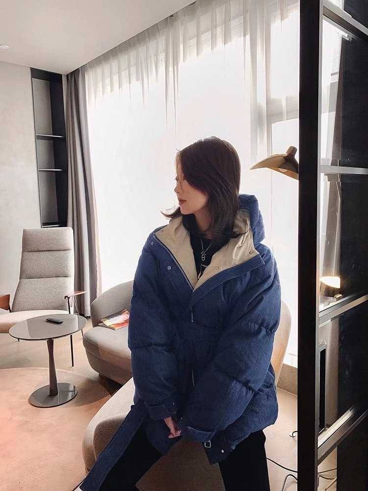 Italian Montecore Turkish denim cotton cotton white goose puffy Michelin anti -cold and warm down jacket women's models