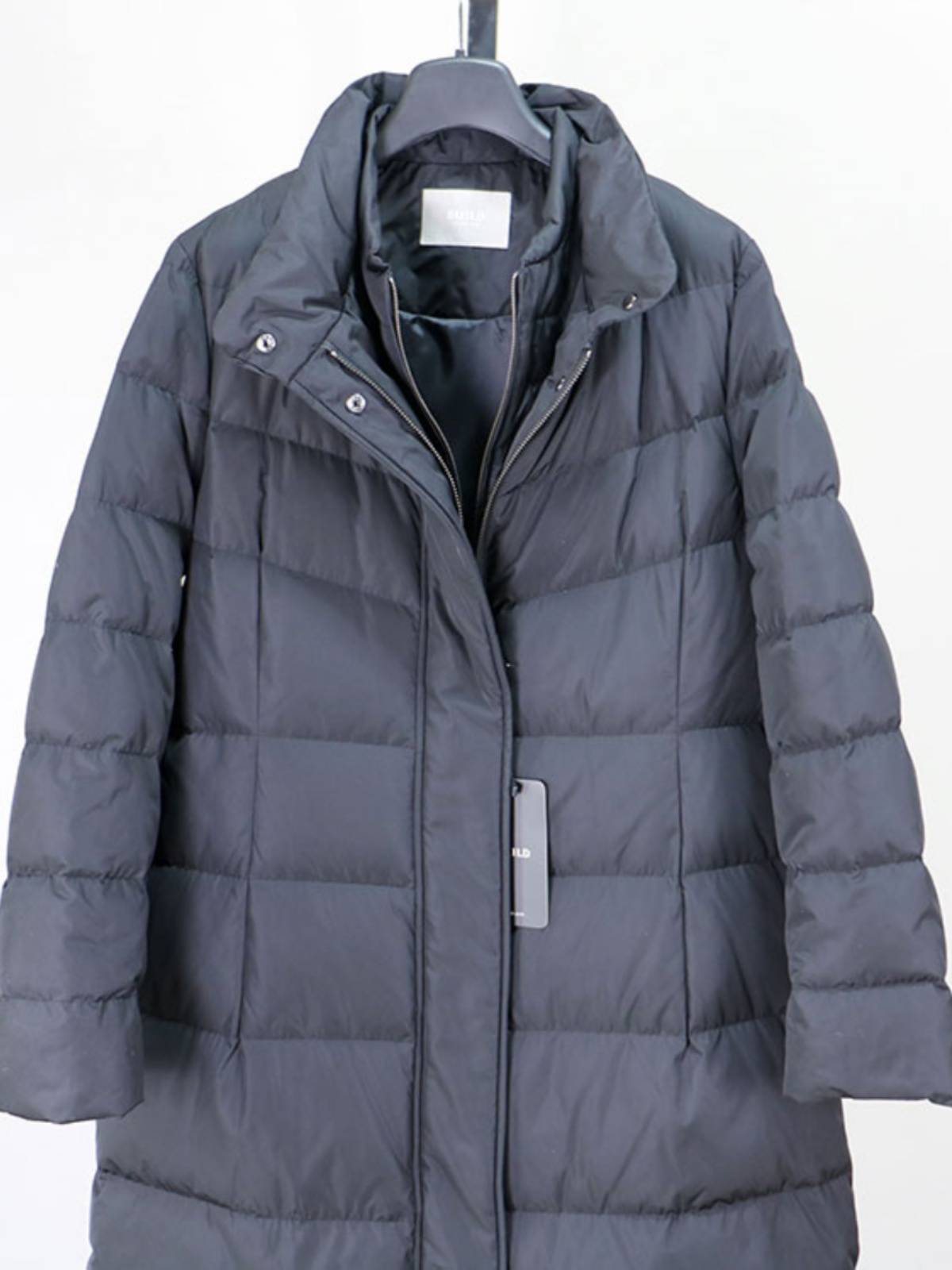 2023 White goose down jacket medium and long women's zipper minimalist large size women's commute winter loose and thin