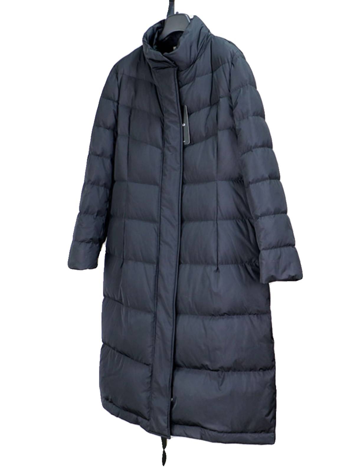2023 White goose down jacket medium and long women's zipper minimalist large size women's commute winter loose and thin
