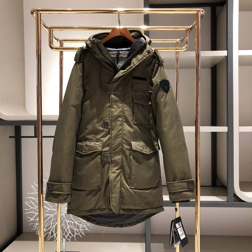 NOBIS thickened warm down jacket mid -length male jacket gray black army green