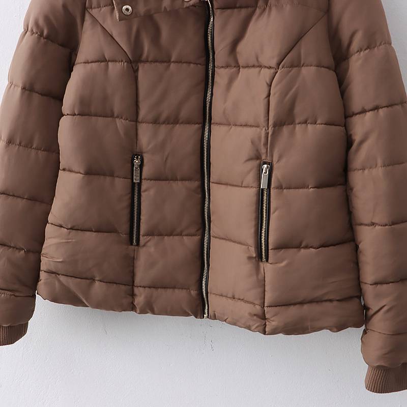 The hooded stand -up collar cotton coat cotton coat lacks autumn autumn