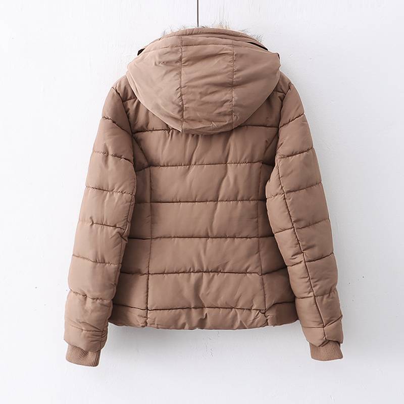The hooded stand -up collar cotton coat cotton coat lacks autumn autumn