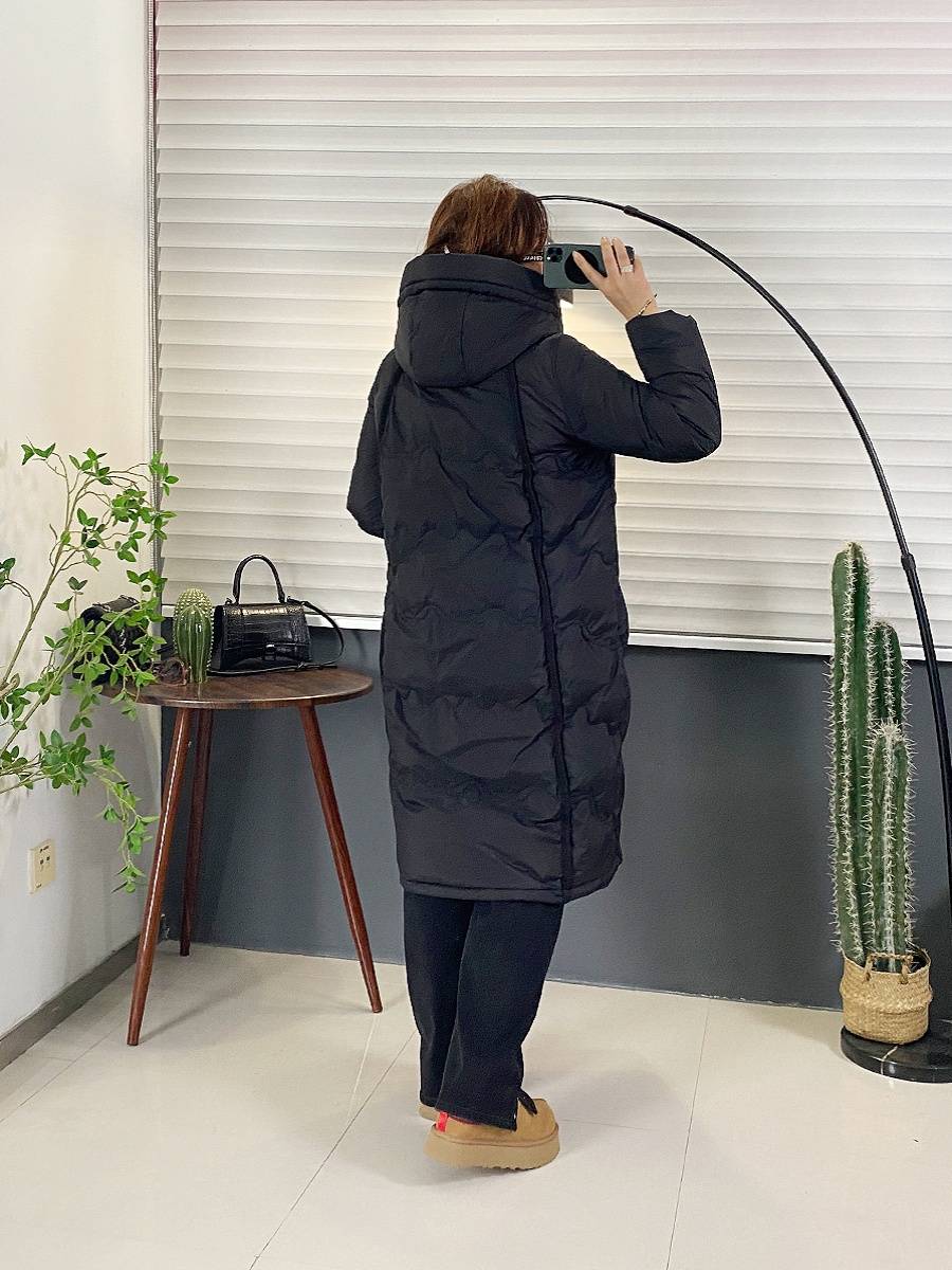 European goods design sense loose long hooded down jacket