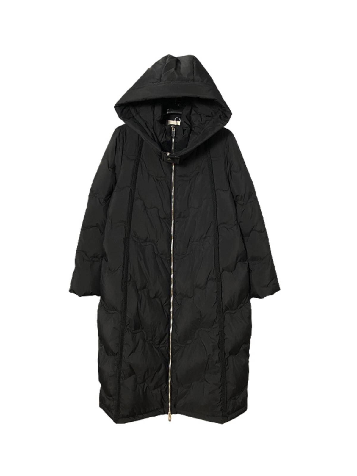 European goods design sense loose long hooded down jacket