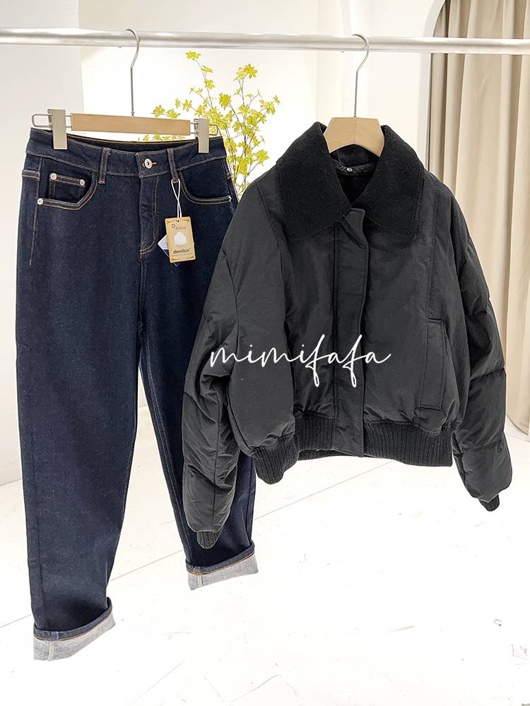 Thick -warm knitted knitted large lapel casual jacket