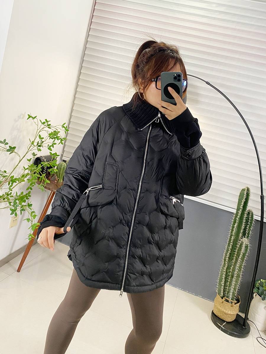 European goods knitted collar stitching design feel down jacket large size