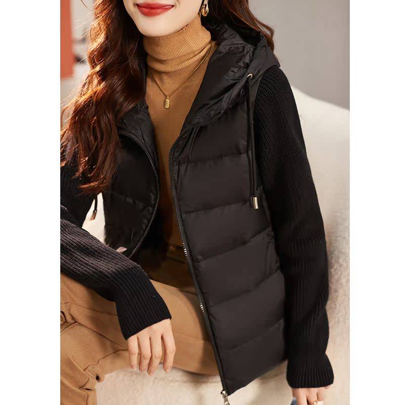 Mao knitting stitching thin goose velvet jacket