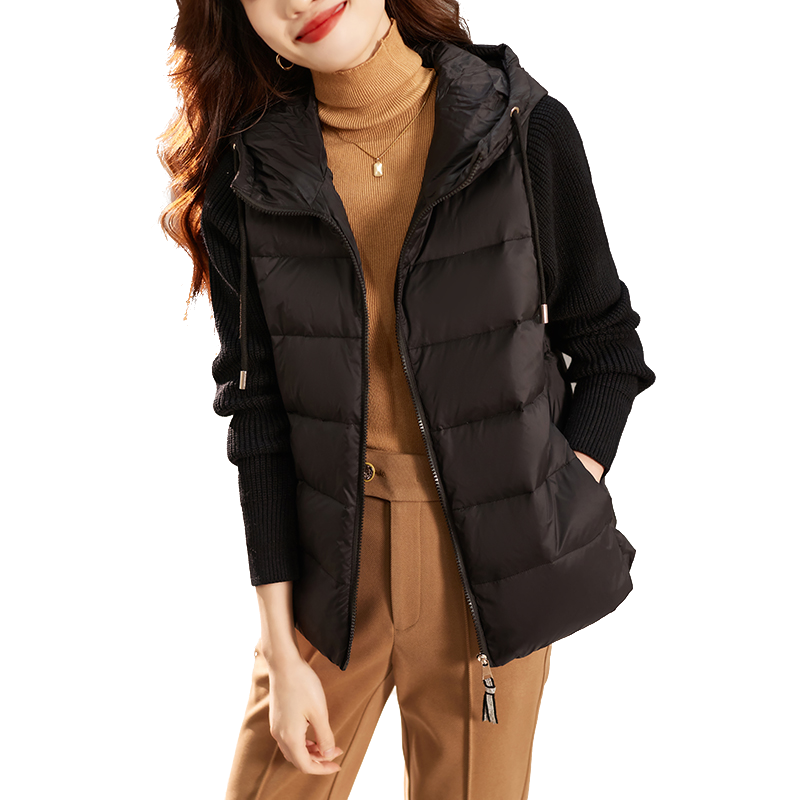Mao knitting stitching thin goose velvet jacket