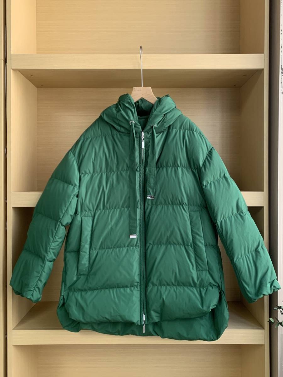 Emerald double -sided wearing emerald white goose down jacket