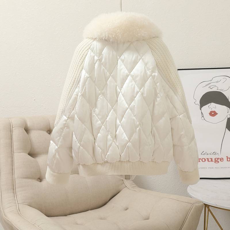 European and American wind cow goods exported to Russian down jackets female short white goose velvet Korean version of fashion high -level jacket