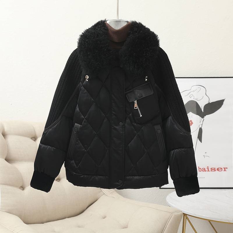 European and American wind cow goods exported to Russian down jackets female short white goose velvet Korean version of fashion high -level jacket