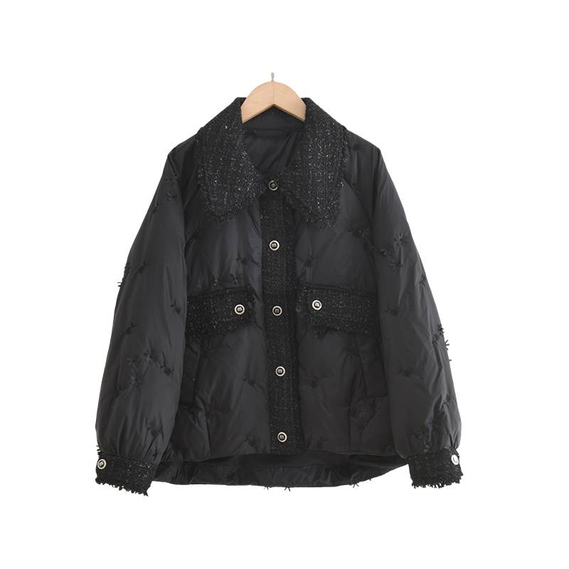 The wild sweet little incense wind stitching warm down jacket