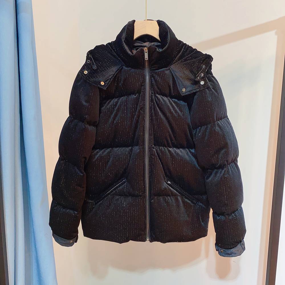 Super Dark Flash 90 White Goose Velvet Silver Silver Velvet Plumber Tie Hat Glotter Velvet down jacket Winter