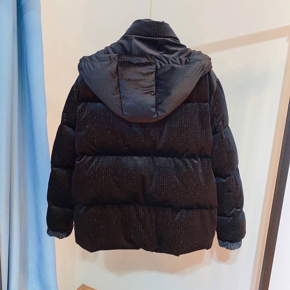 Super Dark Flash 90 White Goose Velvet Silver Silver Velvet Plumber Tie Hat Glotter Velvet down jacket Winter