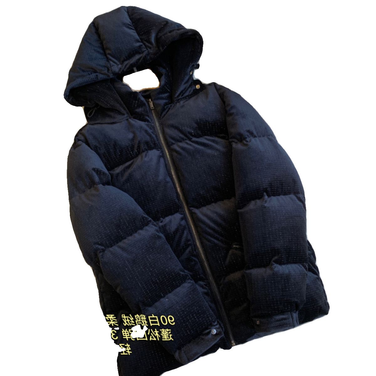 Super Dark Flash 90 White Goose Velvet Silver Silver Velvet Plumber Tie Hat Glotter Velvet down jacket Winter