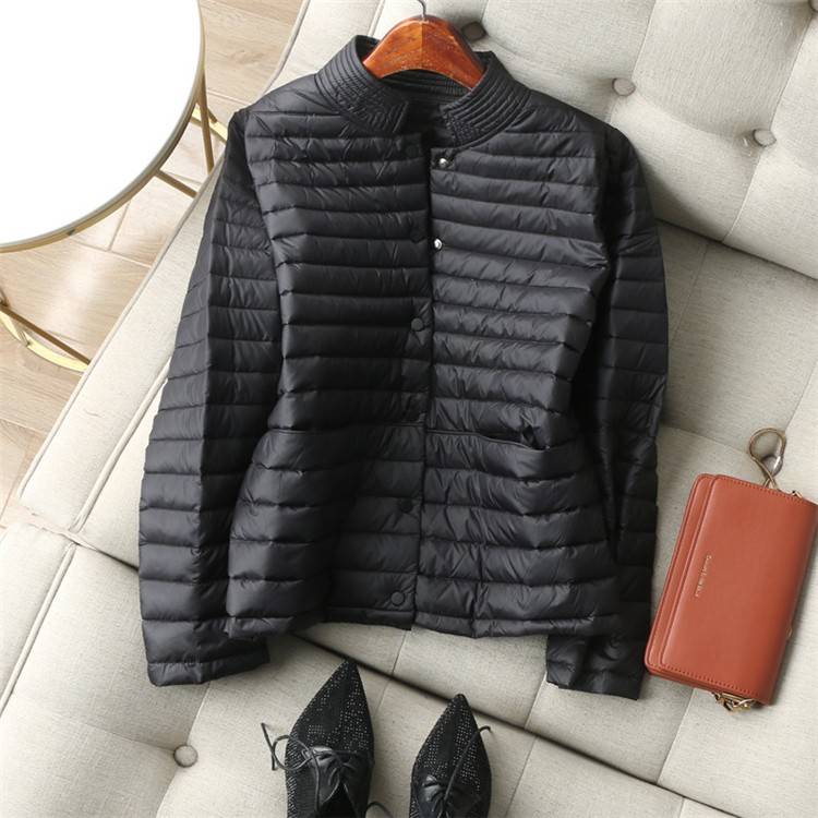 90 white duck down without running hair standing collar down jacket girl
