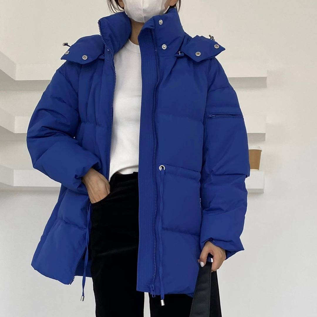 Lost money to clear the goods South Korea Dongdamen Original Single Disassembly Connecting Hooding Waist Duck Duck down jacket Middle Long down jacket female