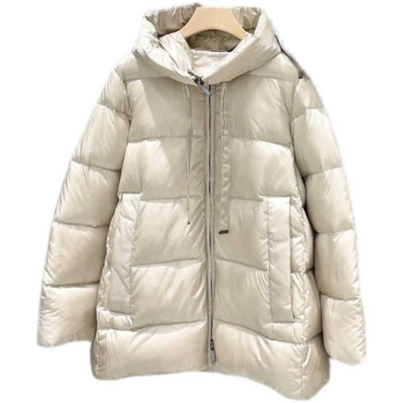Double Twelve promotion 2021 new anti -quarter anti -quarter -promoting small A version of the hat goose fleece medium long down jacket