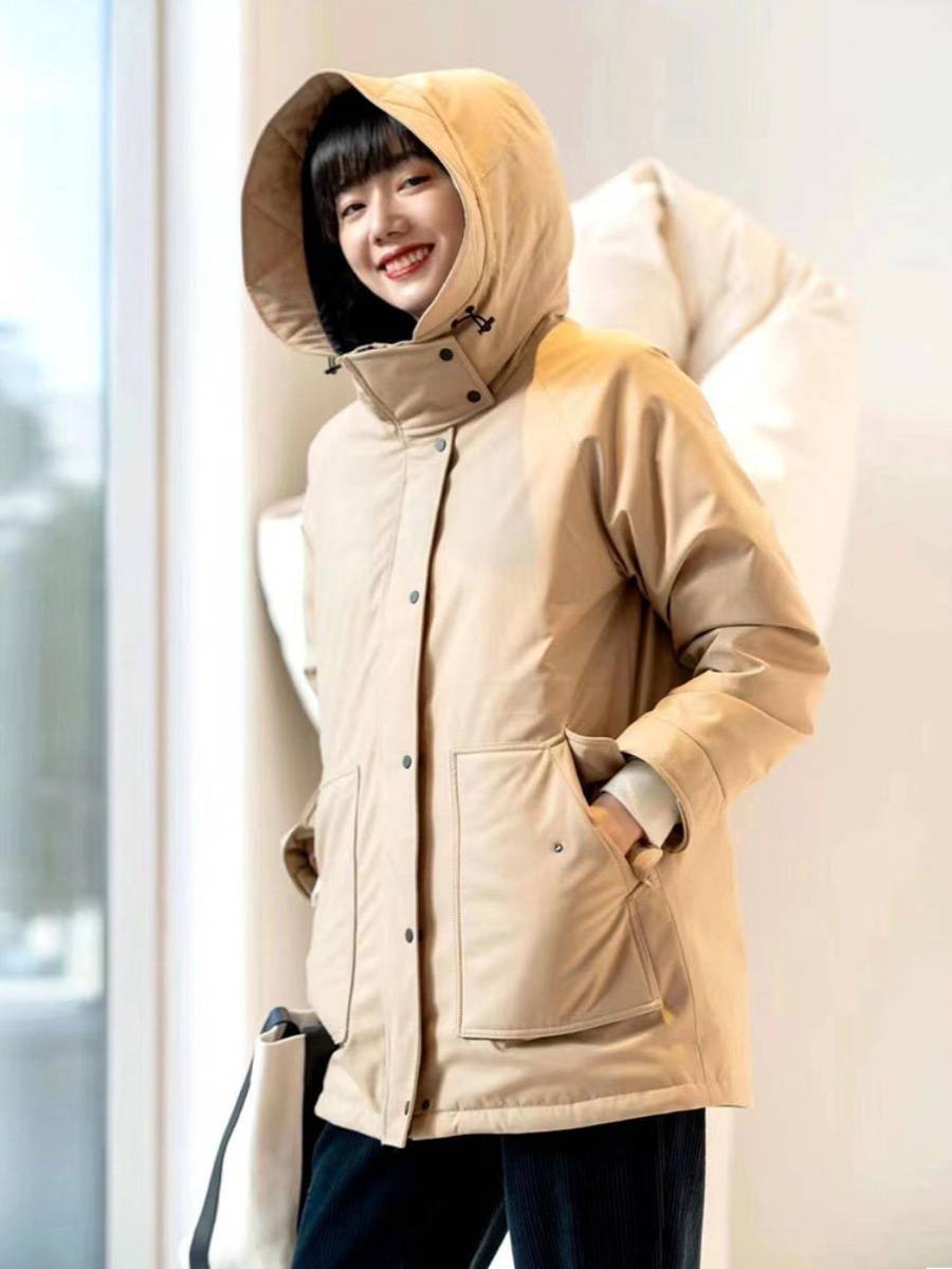 85 wool 15 real silk+90%white goose down jacket