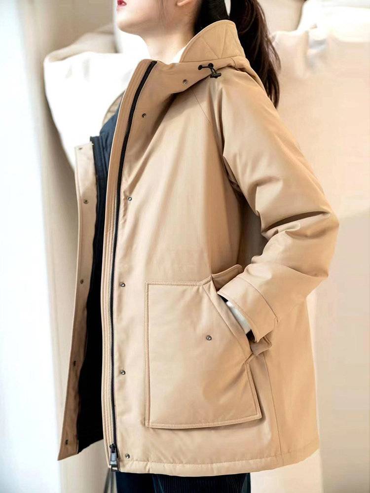 85 wool 15 real silk+90%white goose down jacket