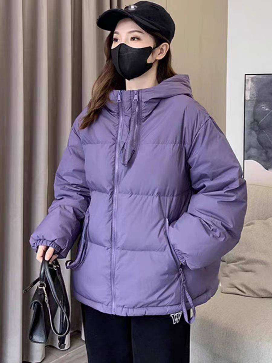 HY new double zipper noodles goose velvet jacket