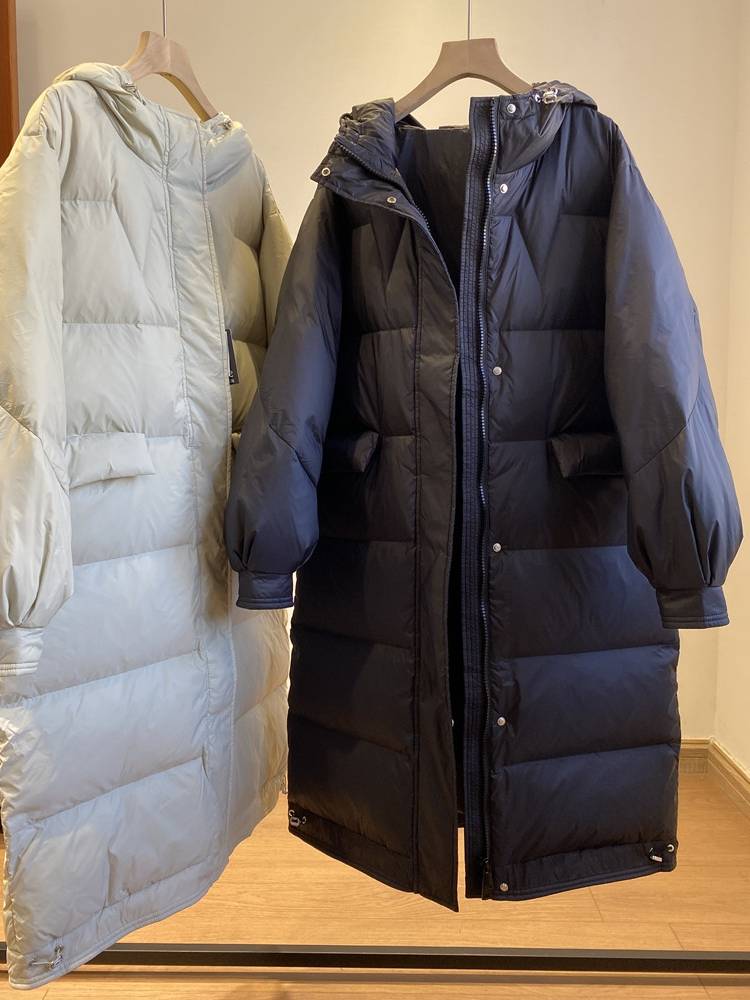 Korean version of long white duck down jacket