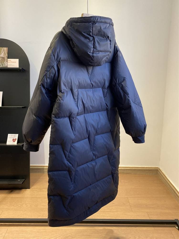 Korean version of long white duck down jacket