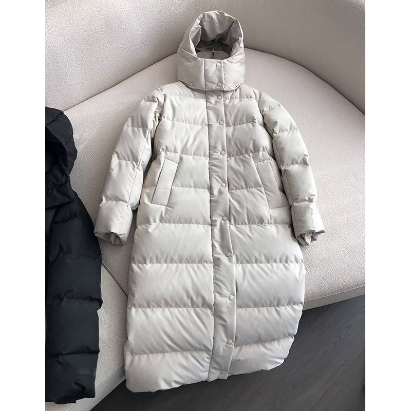 Yoga Sports Leisure Puff Jiu Ge long overlays, hoods, thick long -sleeved down jackets, women autumn and winter