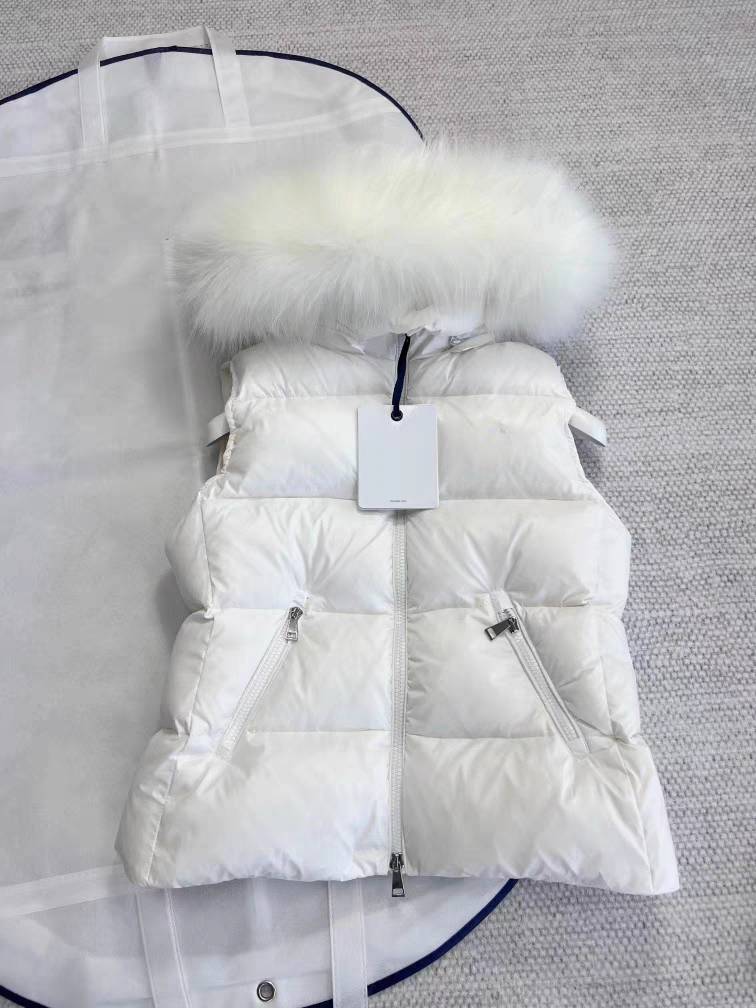 Ding version of the new product 2023 autumn and winter down jacket female short vest jacket thickened hair collar hooded vest