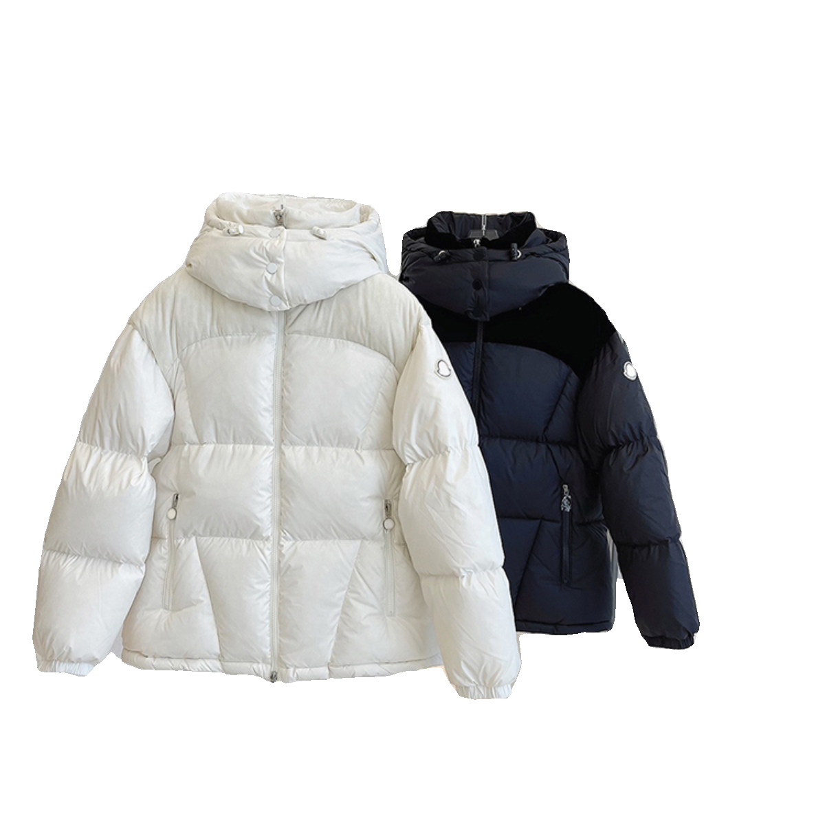 2023 autumn and winter new products short ladies hooded stitching down jacket jacket jacket