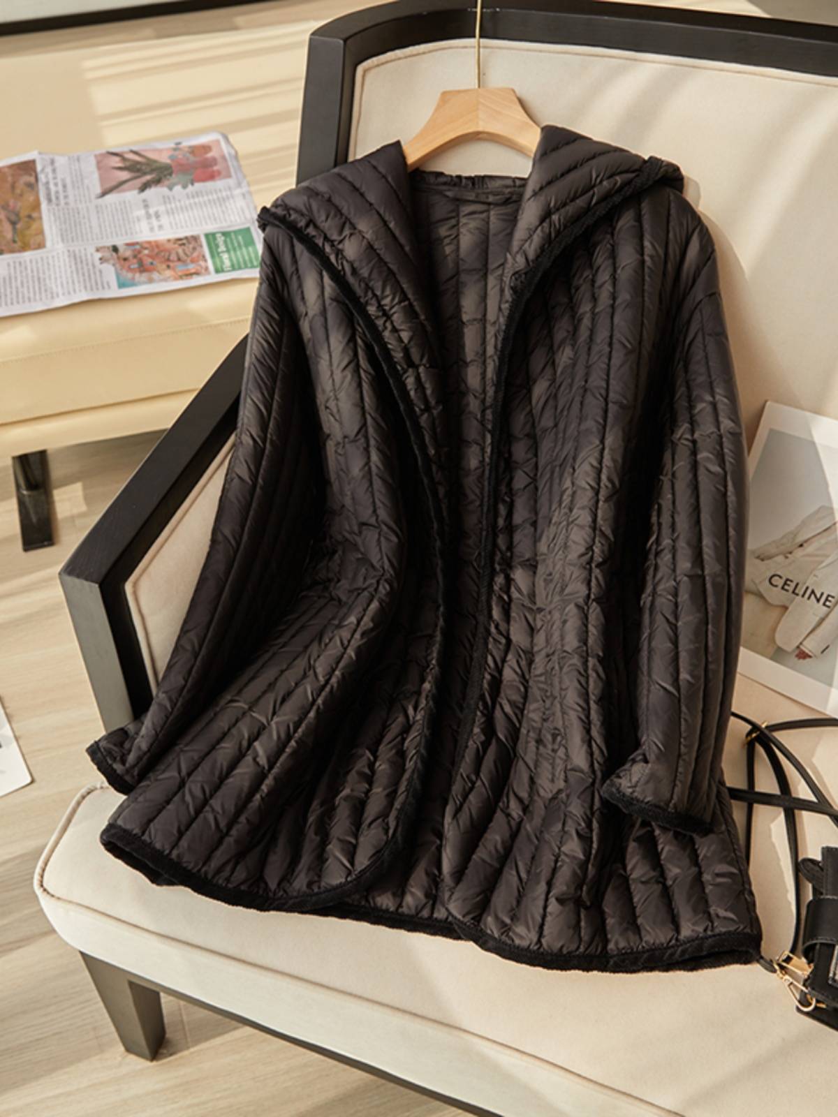90 white duck down hooded down jacket coat jacket