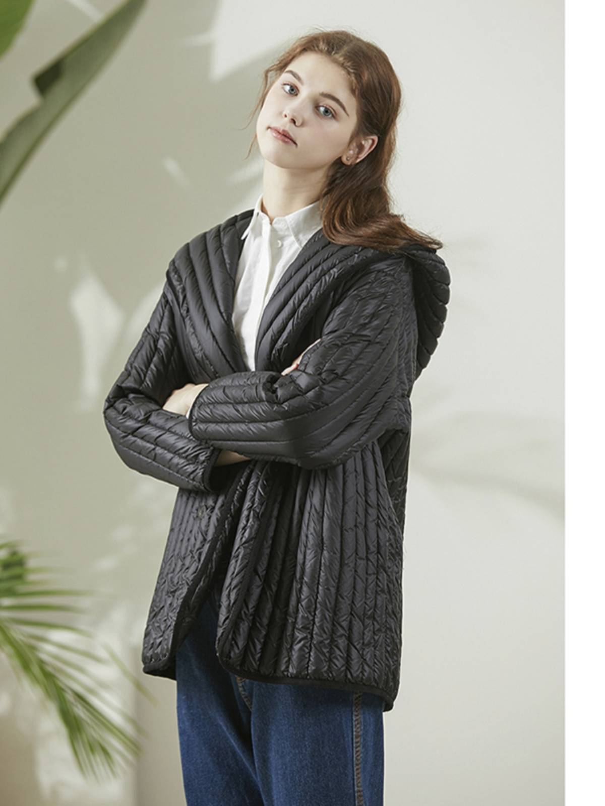 90 white duck down hooded down jacket coat jacket