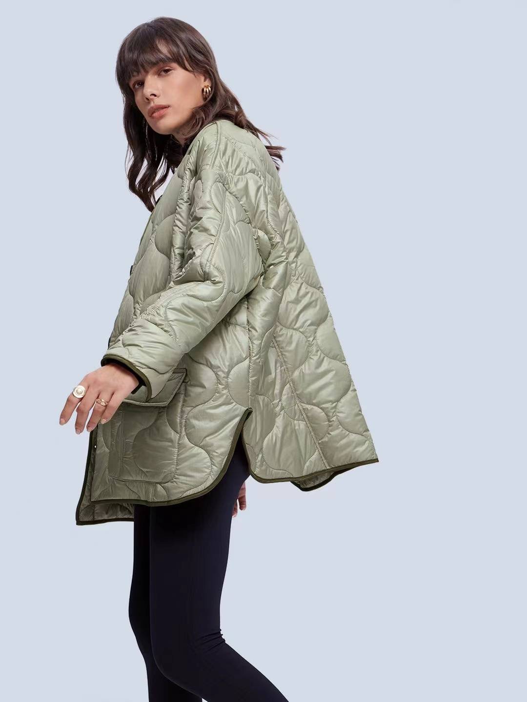 Large -profile sewing light -thin cotton jacket