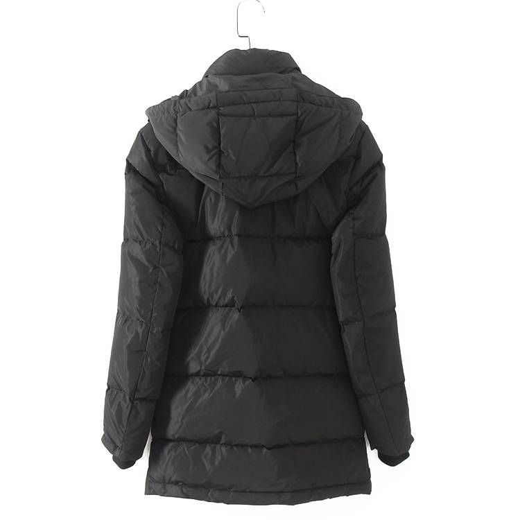 Leisure letter medium length with hat down jacket