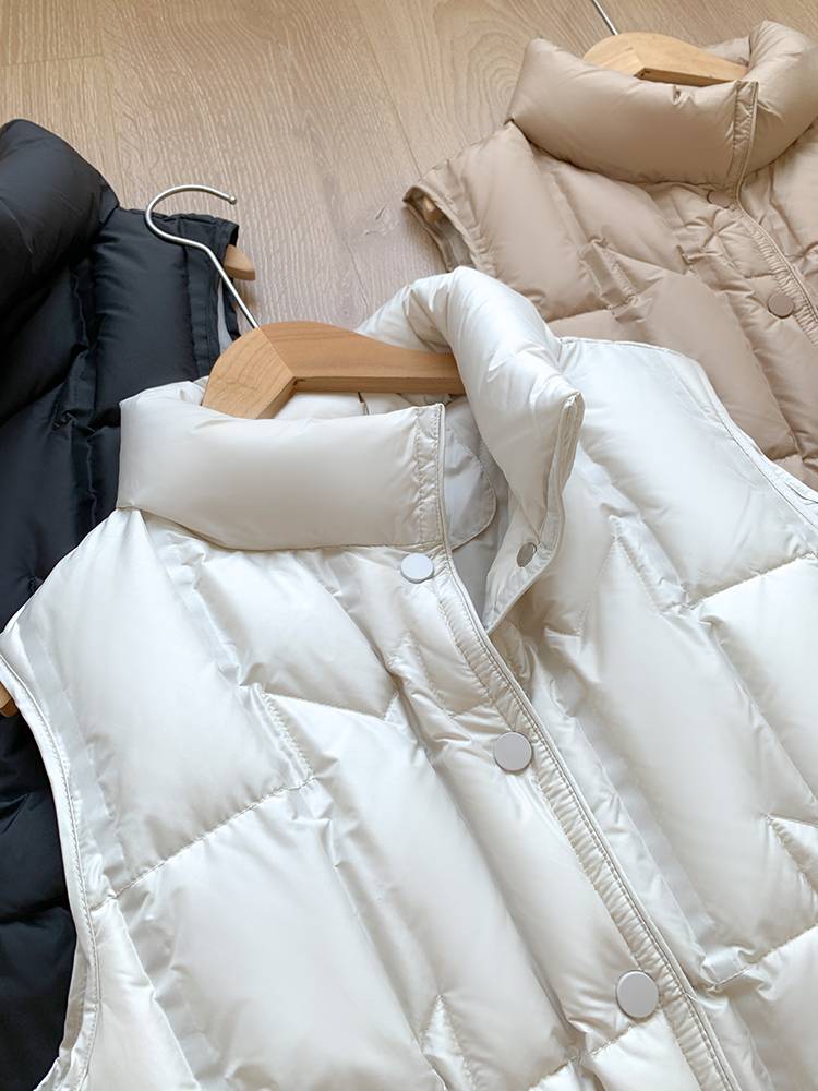 Short -lead standing collar vest down jacket
