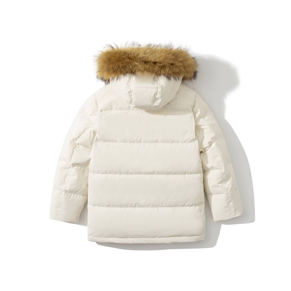 2023 autumn and winter fashion thickened warm and warm skiers, loose fur collar goose velvet pure hooded down jacket men and women