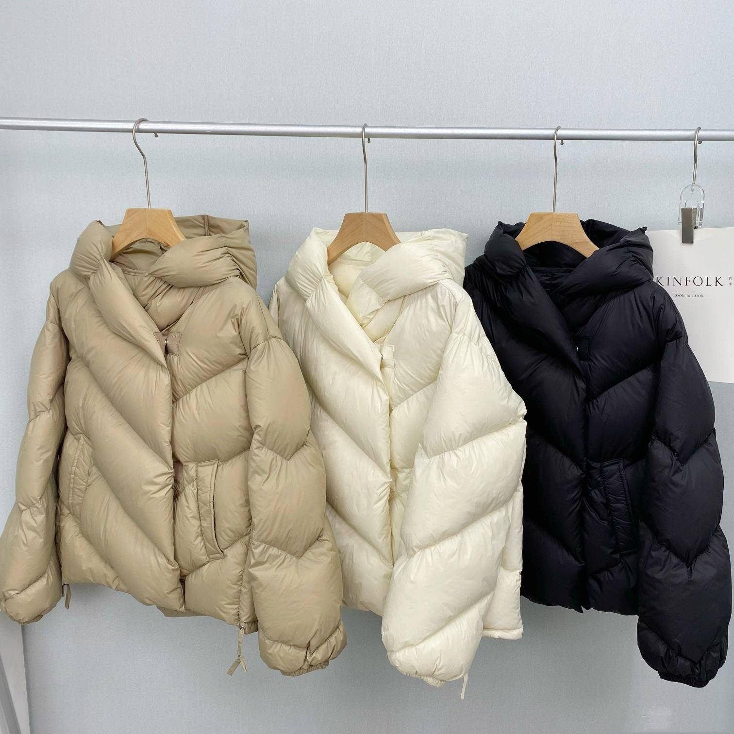 Loose long down jacket 90 white goose down jacket