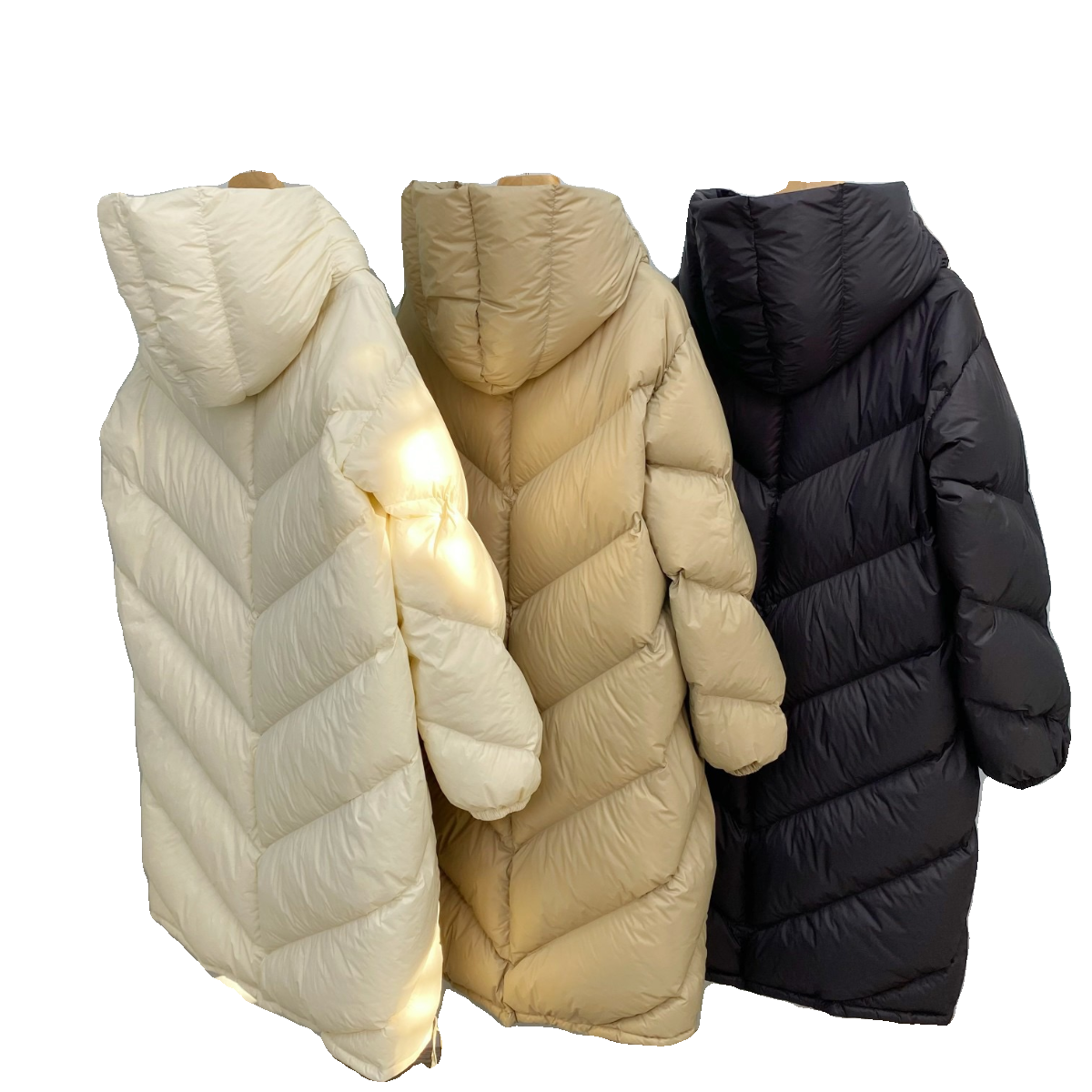 Loose long down jacket 90 white goose down jacket