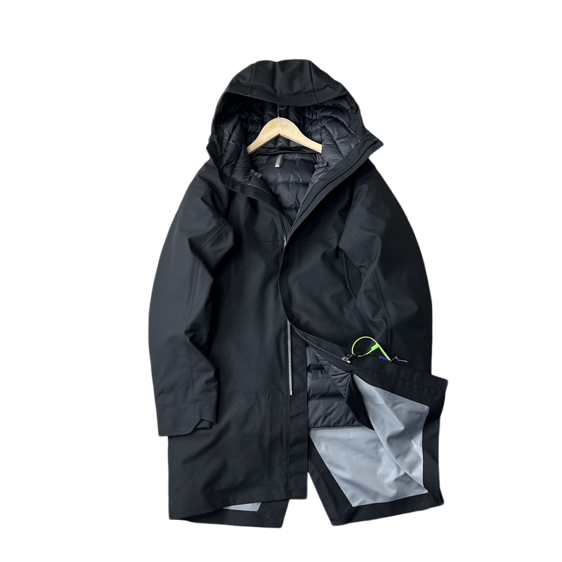 90 white duck down male windproof waterproof long down jacket