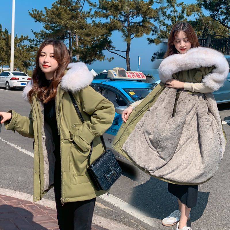 2020 Winter New East Gate down jacket Female medium -long worker in the middle of the work, plus hair thick fashion cotton jacket