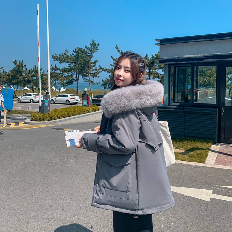 2020 Winter New East Gate down jacket Female medium -long worker in the middle of the work, plus hair thick fashion cotton jacket
