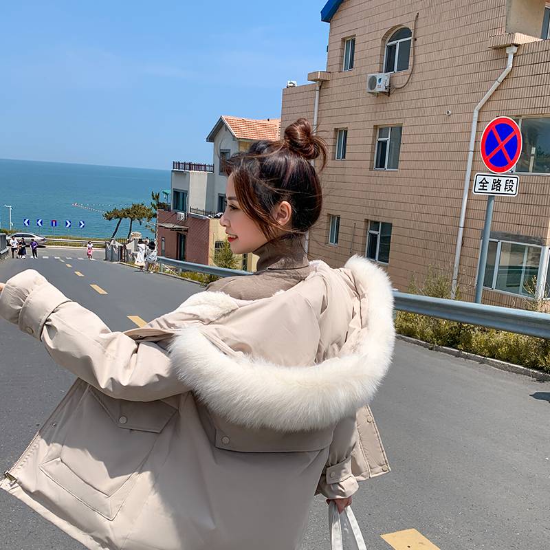 2020 Winter New East Gate down jacket Female medium -long worker in the middle of the work, plus hair thick fashion cotton jacket
