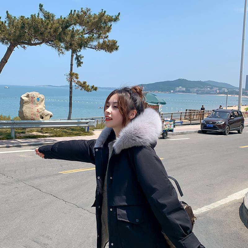 2020 Winter New East Gate down jacket Female medium -long worker in the middle of the work, plus hair thick fashion cotton jacket