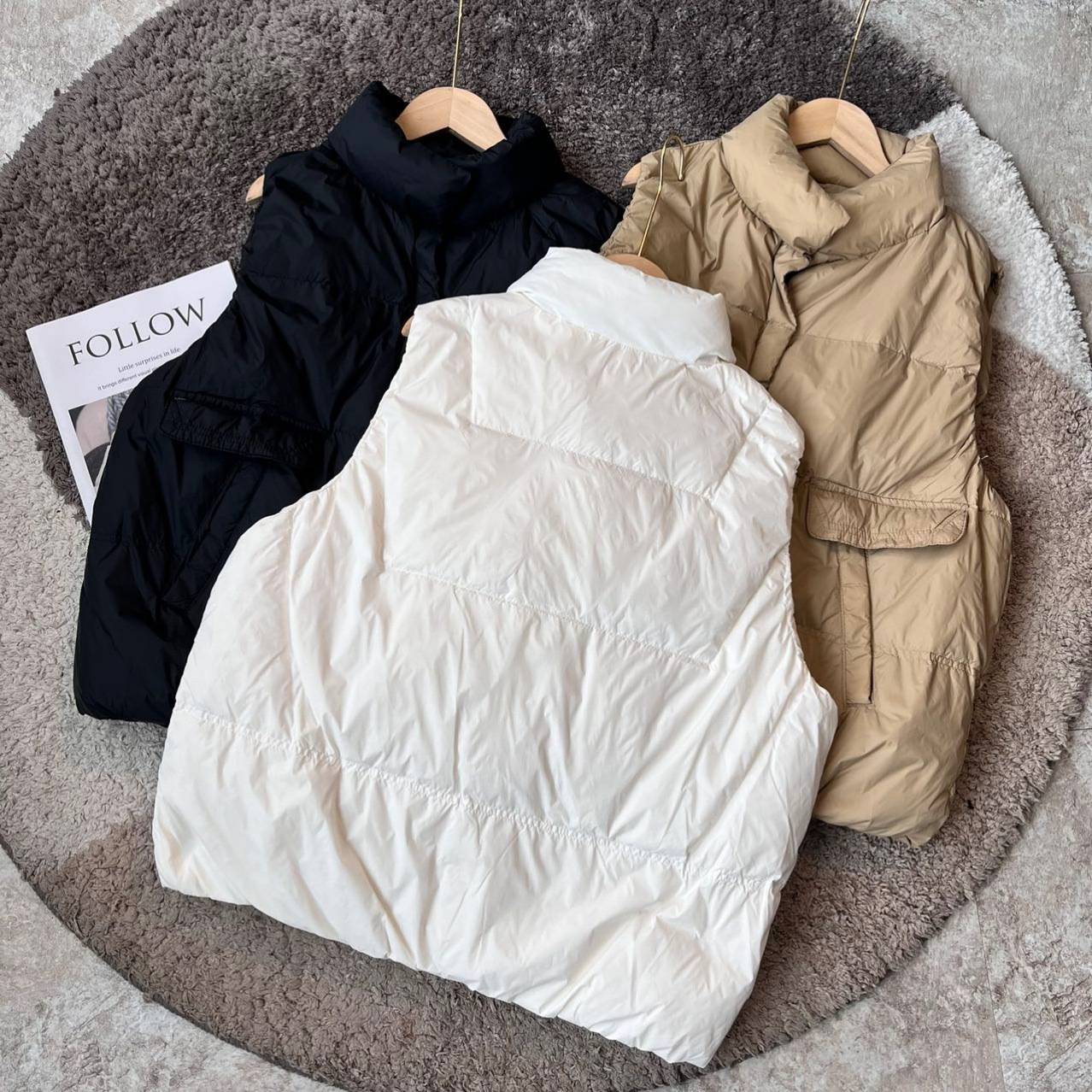 Welfare!High -end Japanese Japanese versatile stacking loose stand -up neck sleeveless down vest vest vest bread women