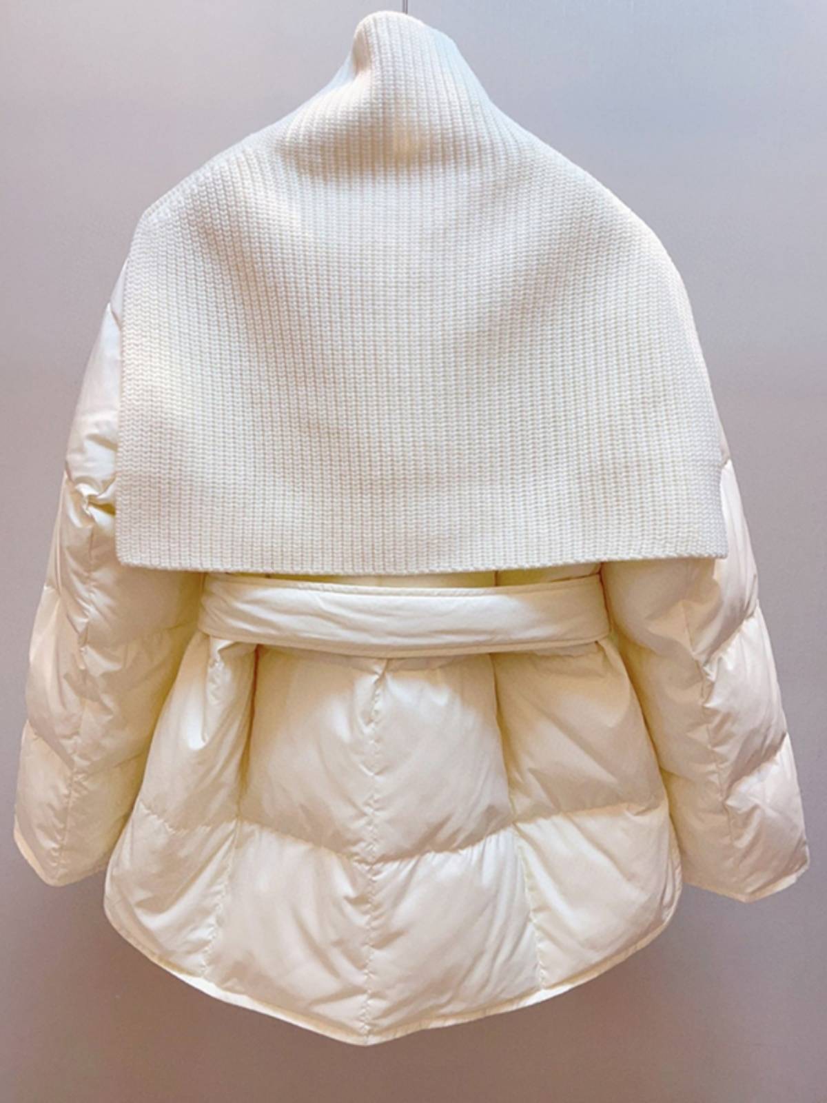 New 90%white duck down wool wool shawl belt down jacket