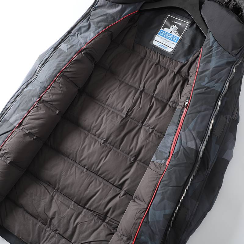 Basic Volkswagen Model Mid -length camouflage down jacket