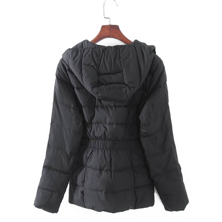 Wind brand counter Clearance Winter Women's Black Simpling Short Hooding Plel 70558